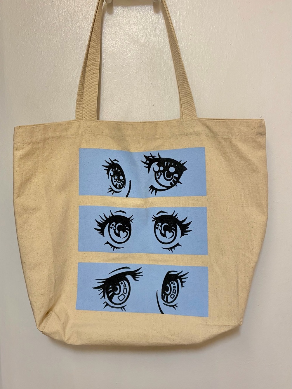 Urban Outfitters Ripple Large Cotton Tote Bag w/Anime Manga-style Eyes